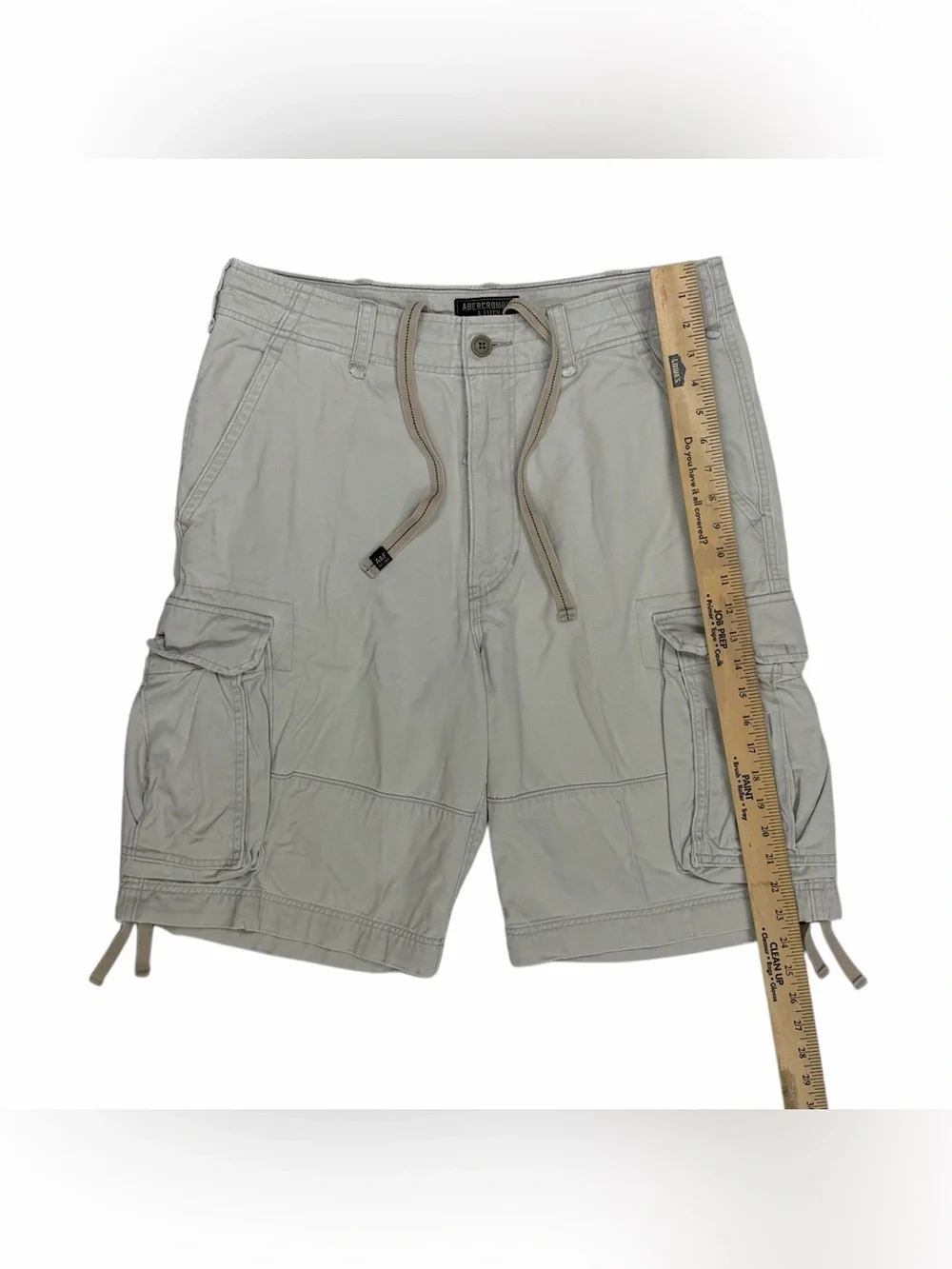 Vintage Abercrombie & Fitch Military Cargo Shorts Men 33 Beige Paratrooper Baggy